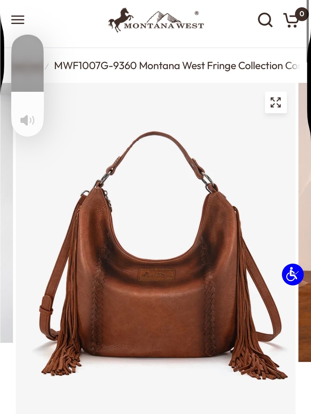 Montana West Chestnut Brown Fringe Hobo Bag